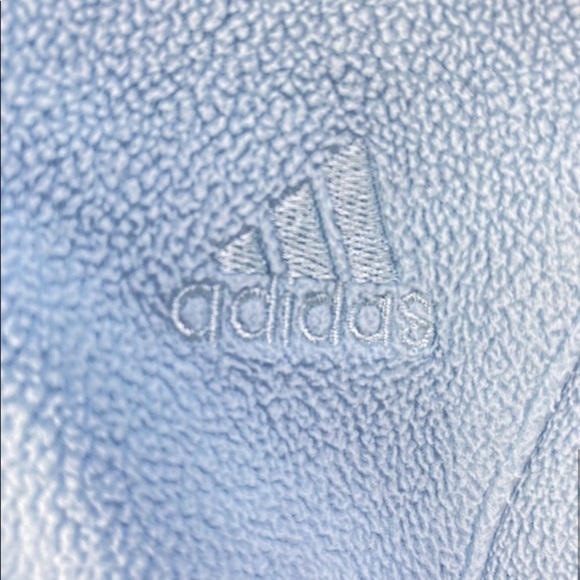 Adidas Fleece Jacket Hoodie Baby Blue Size S - Picture 12 of 12